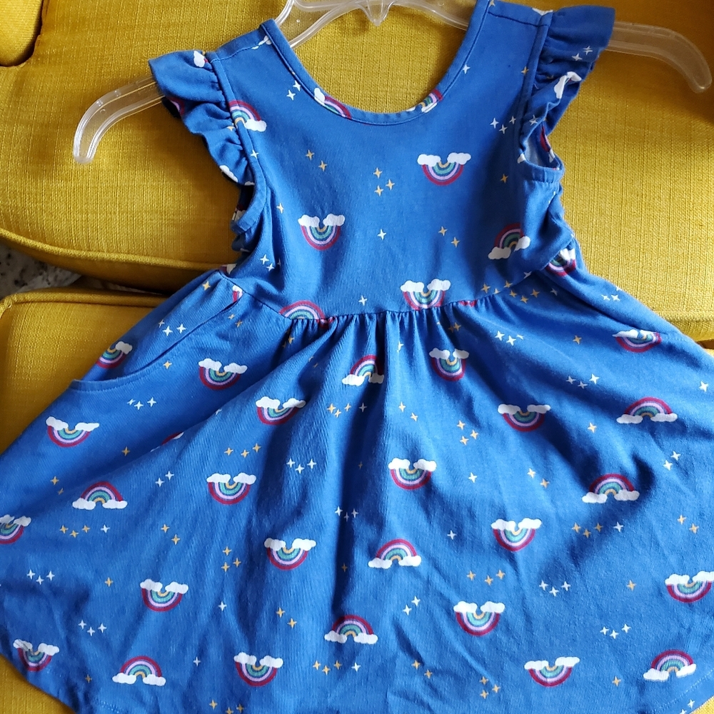 Hanna Andersson blue rainbow dress